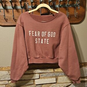 Essentials Fear of God State Cropped Sweatshirt Size Small